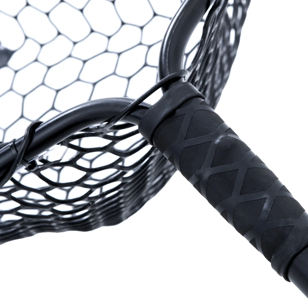Nacsan Rubber Landing Net With Grip Large Black - Image 3