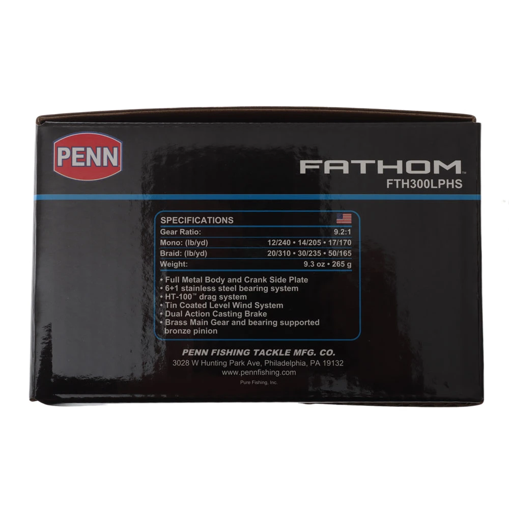 PENN Fathom 300 Low Profile High Speed Baitcaster Reel - Image 2