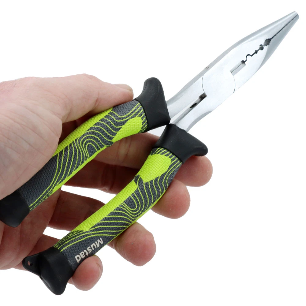 Mustad Premium Straight Nose Pliers Green 7.87in - Image 3