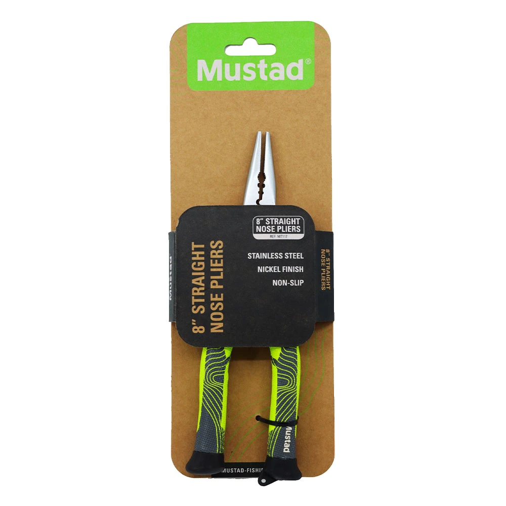 Mustad Premium Straight Nose Pliers Green 7.87in - Image 4