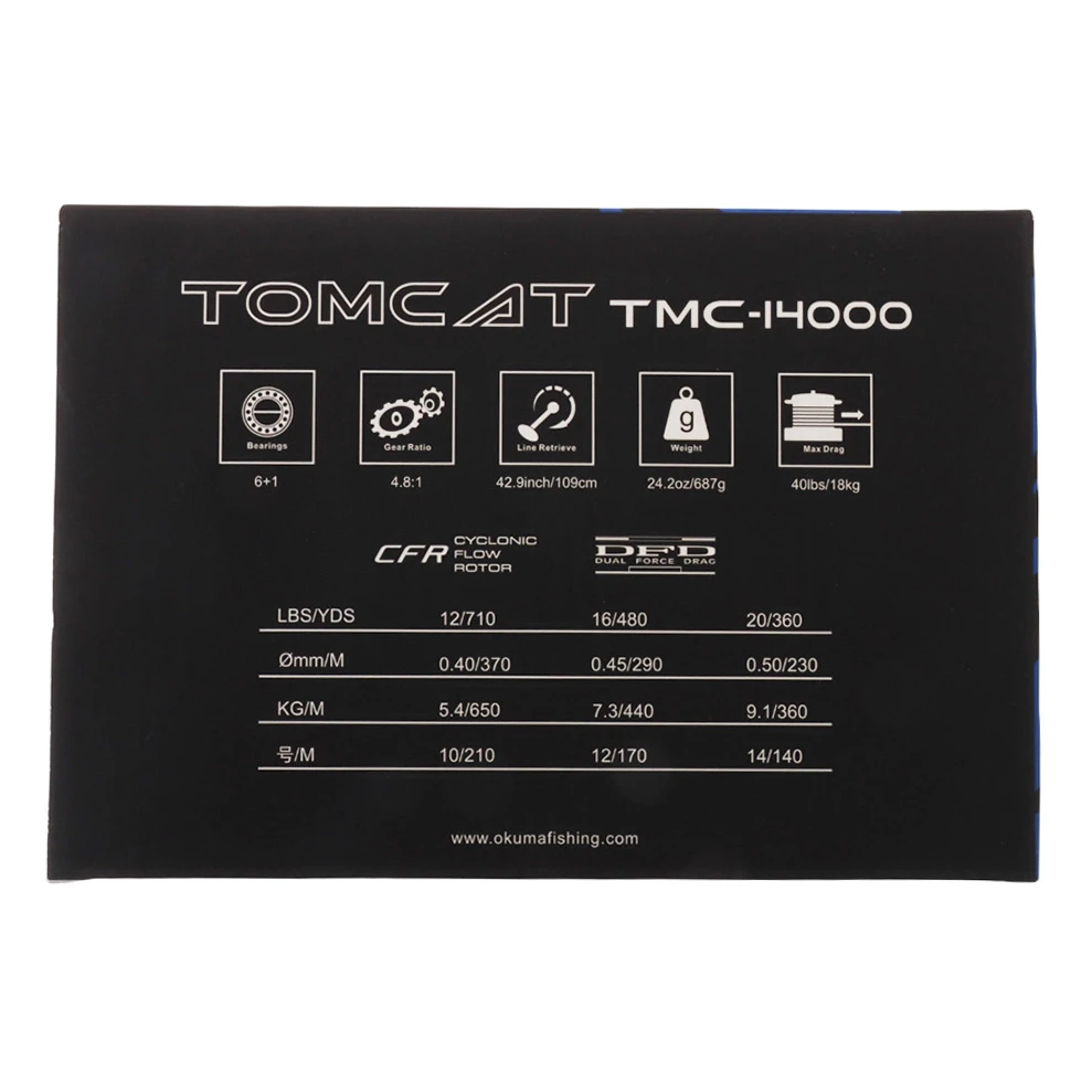 Okuma Tomcat 14000 Spinning Reel With 250m Braid - Image 2