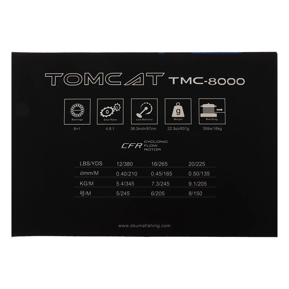 Okuma Tomcat 8000 Spinning Reel With 210m Braid - Image 2