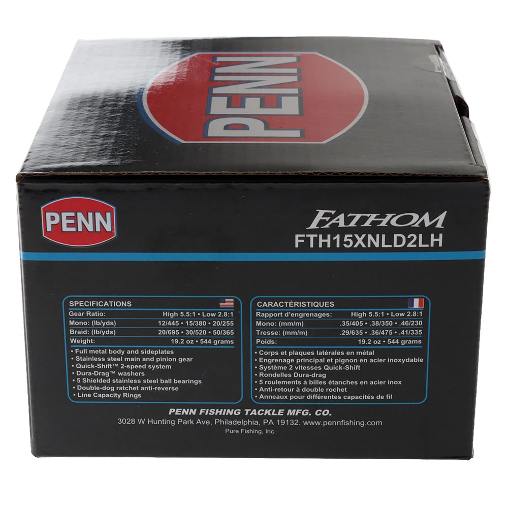 PENN Fathom 15XN 2-Speed Left Hand Lever Drag Reel - Image 2