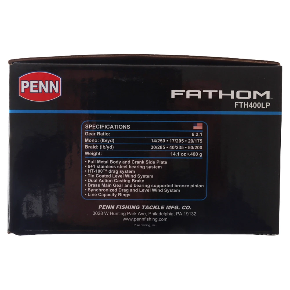 PENN Fathom 400 Low Profile Baitcaster Reel - Image 2