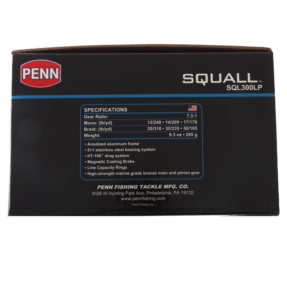 PENN Squall 300 Low Profile Baitcaster Reel - Image 2