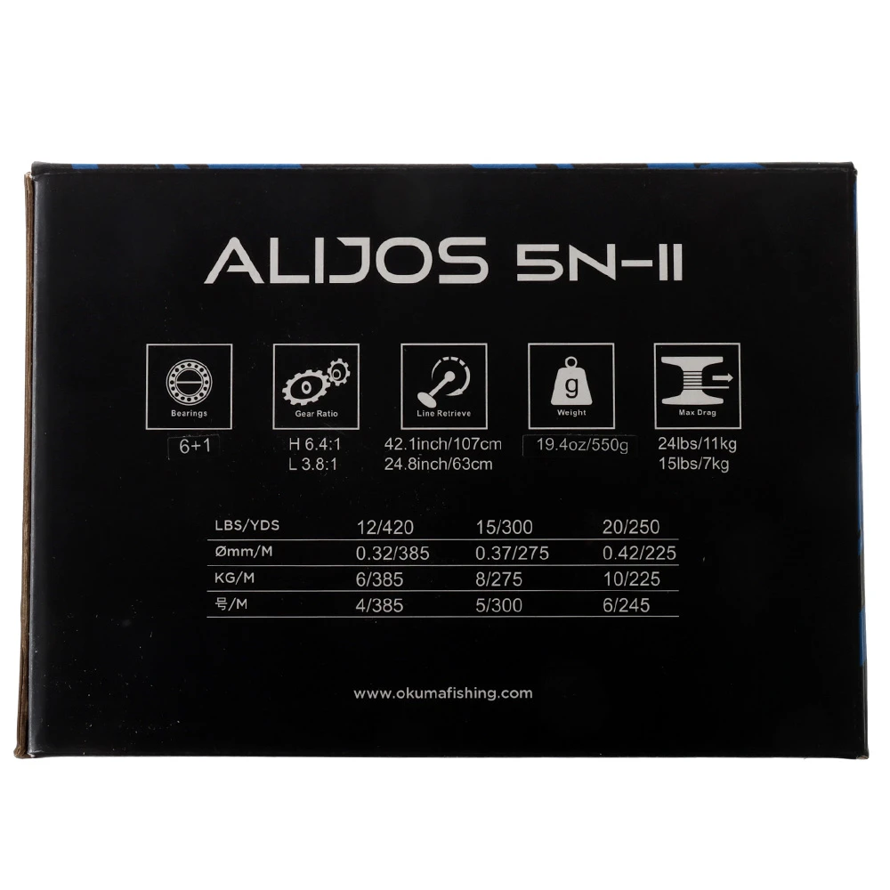 Okuma Alijos 5 Narrow 2-Speed Lever Drag Reel - Image 2