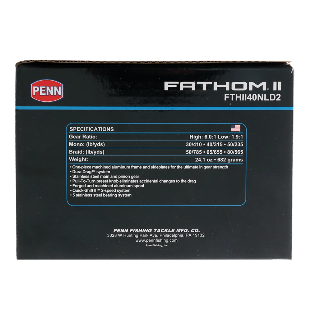PENN Fathom II 40N 2-Speed Lever Drag Reel - Image 2