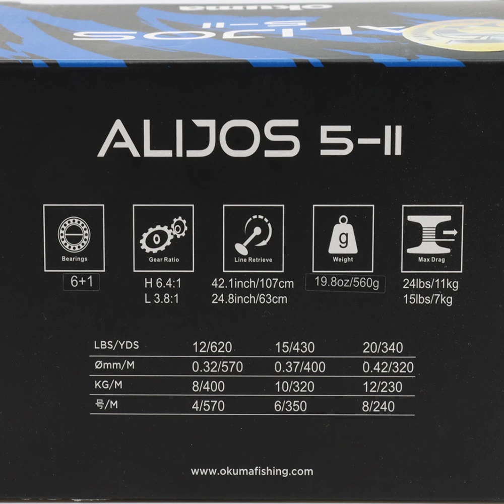 Okuma Alijos 5 Nett 2-Speed Lever Drag OH Boat Reel - Image 2