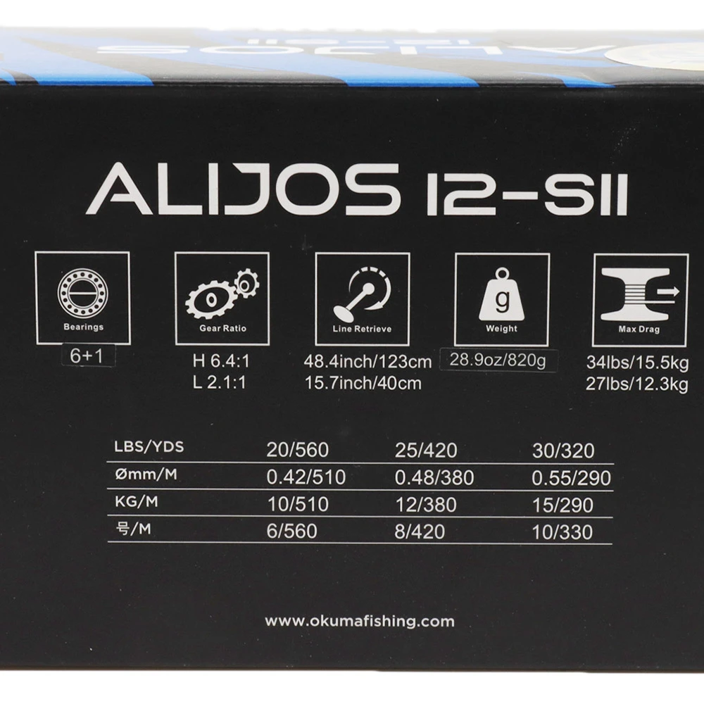 Okuma Alijos 12 Nett 2-Speed Lever Drag OH Boat Reel - Image 2