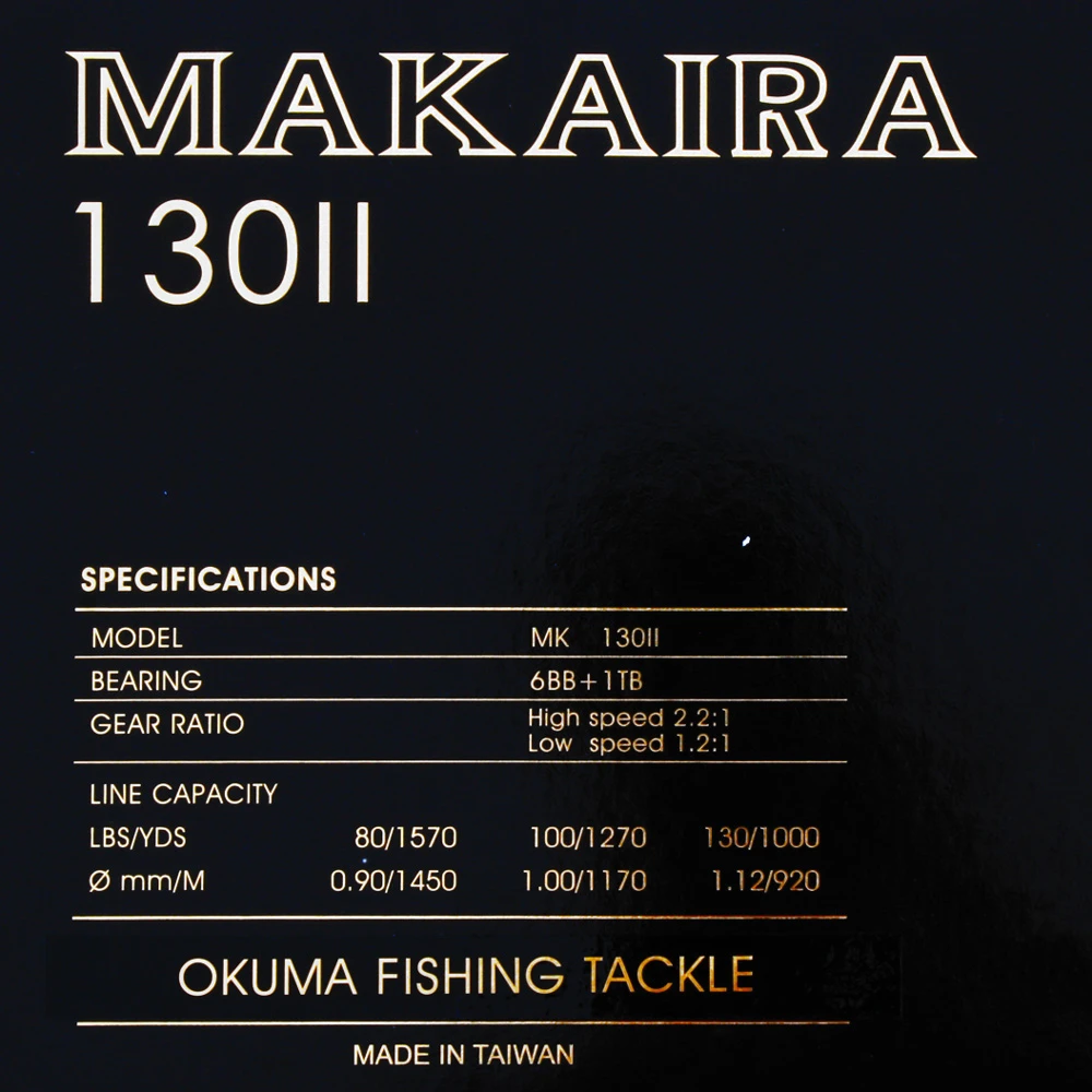 Okuma Makaira Gold 130W 2-Speed Game Reel - Image 2