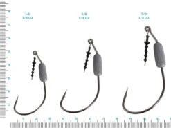 Mustad Power Lock Plus Weighted Softbait Hooks 3/0 3/8oz Qty 3