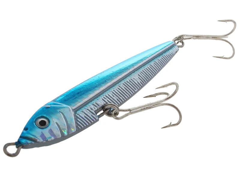 White Label Blue Silver Micro Jig With Twin Treble Hooks - Image 5