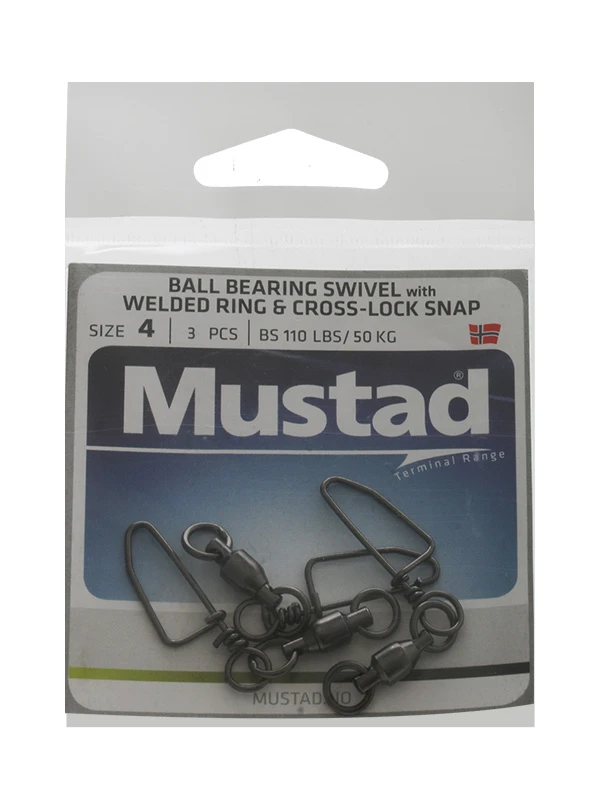 Mustad Ball Bearing Swivel With Cross-Lock Snap - Image 3