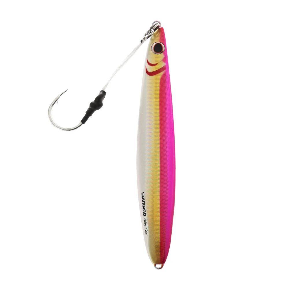 Shimano Butterfly Flat-Side Mechanical Jig Pink Silver 280g 9/0 - Image 2